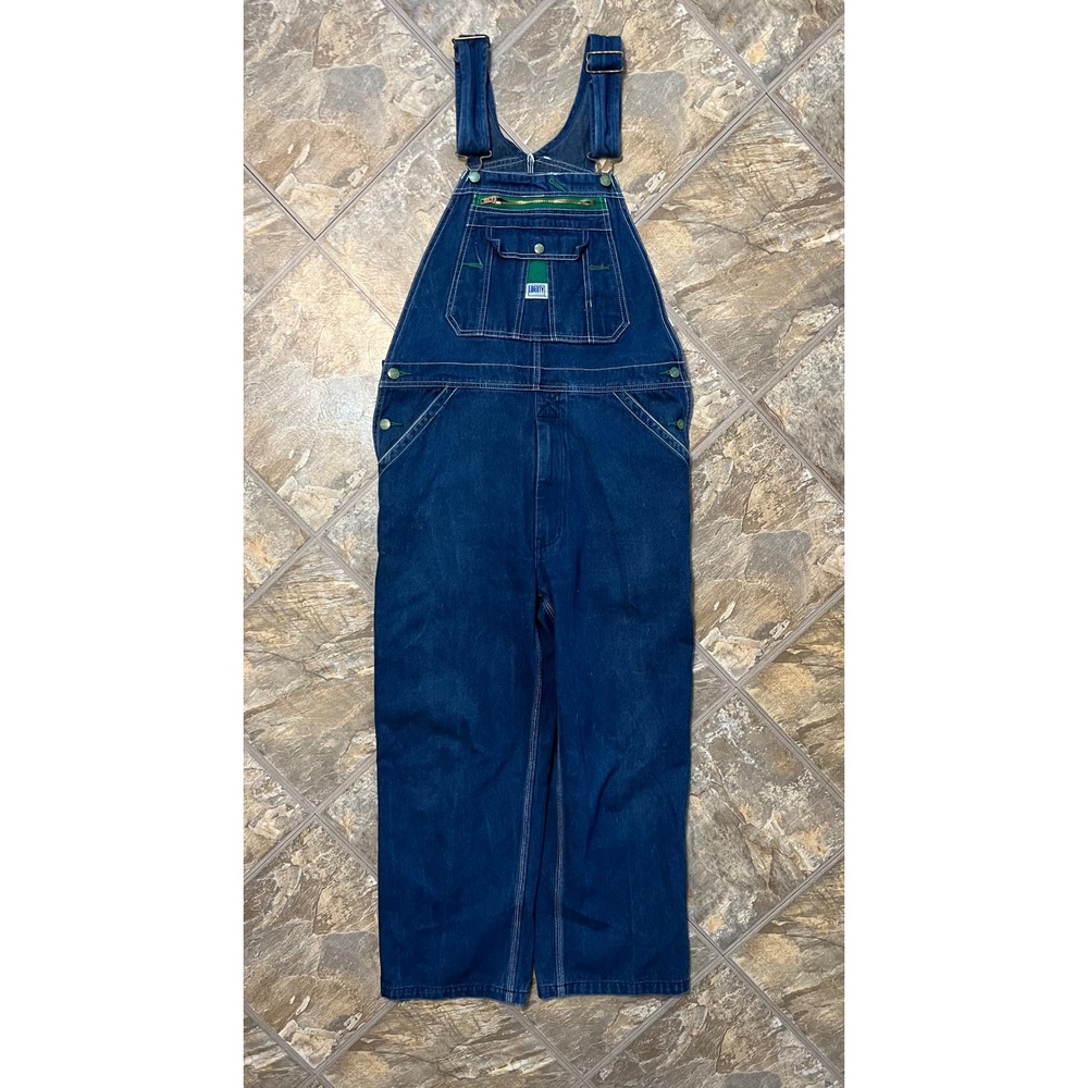 Liberty Overalls Mens 34x29 Blue Denim Bib Workwear MOV18006DB - Picture 1 of 8